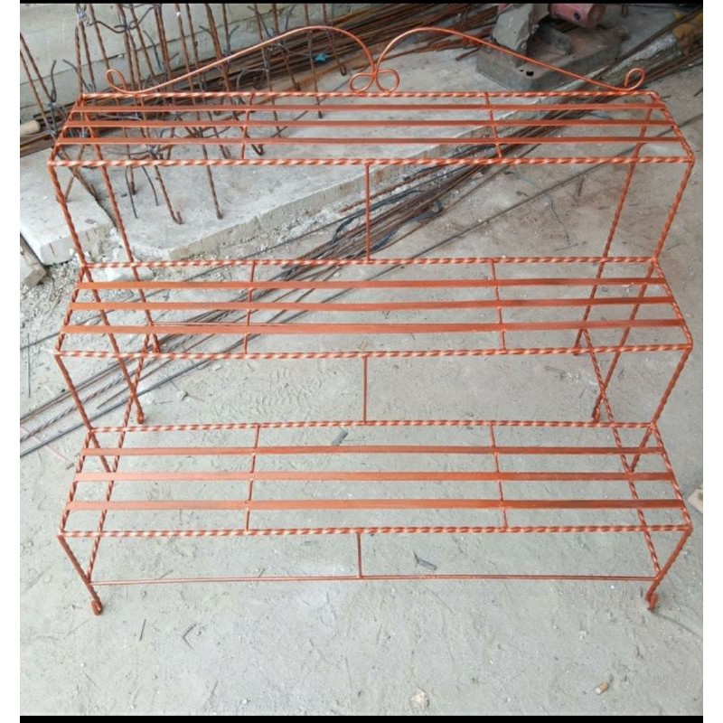 rak besi pot tanaman hias 3 susun 100 cm
