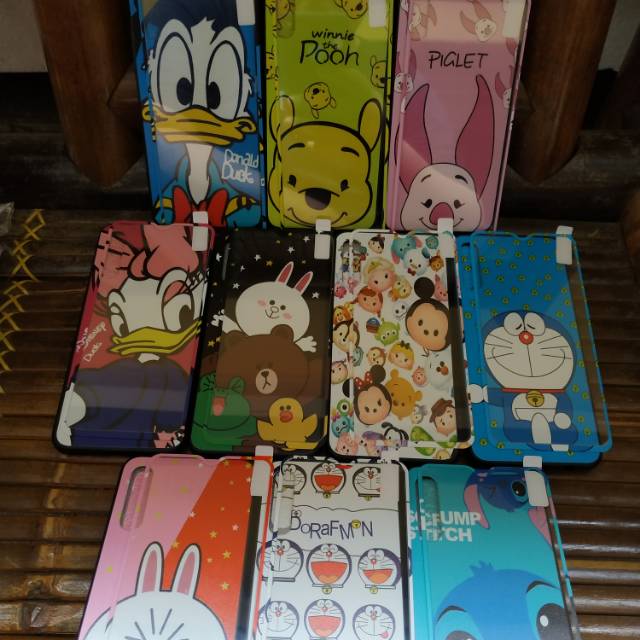 Samsung A50 Case 360 Karakter Hard case Casing Kartun Free Tempered Glass Case Samsung A 50 a50