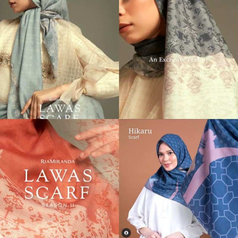 Ready stock Ria miranda lawas season 2  lawas scarf rm hikaru scarf elok scarf gyalwa scarf