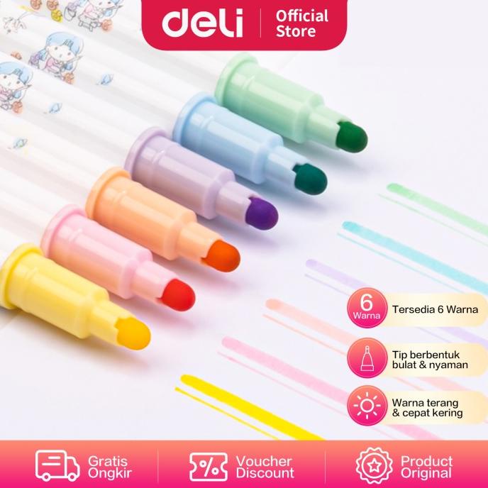 

TERMURAH Deli Highlighter / Penanda Dual Tip Berisi 6 Warna Design Lucu S151 /ALAT TULIS AESTHETIC/ALAT TULIS SEKOLAH/ALAT TULIS SET/ALAT TULIS LUCU/ALAT TULIS KANTOR