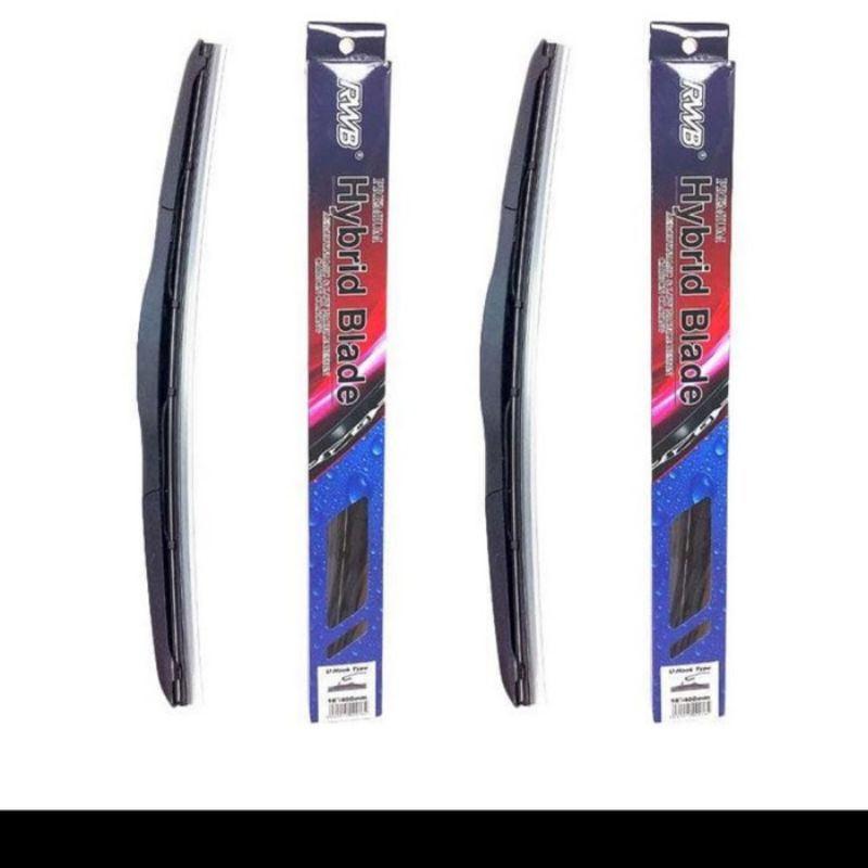 Wiper mobil Hybrid Blade (harga  per 1 pcs) merk RWB untuk KACA DEPAN.