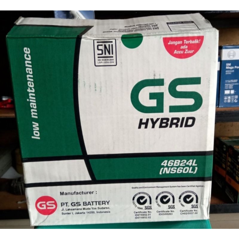 aki batere mobil genset GS Hybrid NS60L / 46B24L / GS NS 60 L