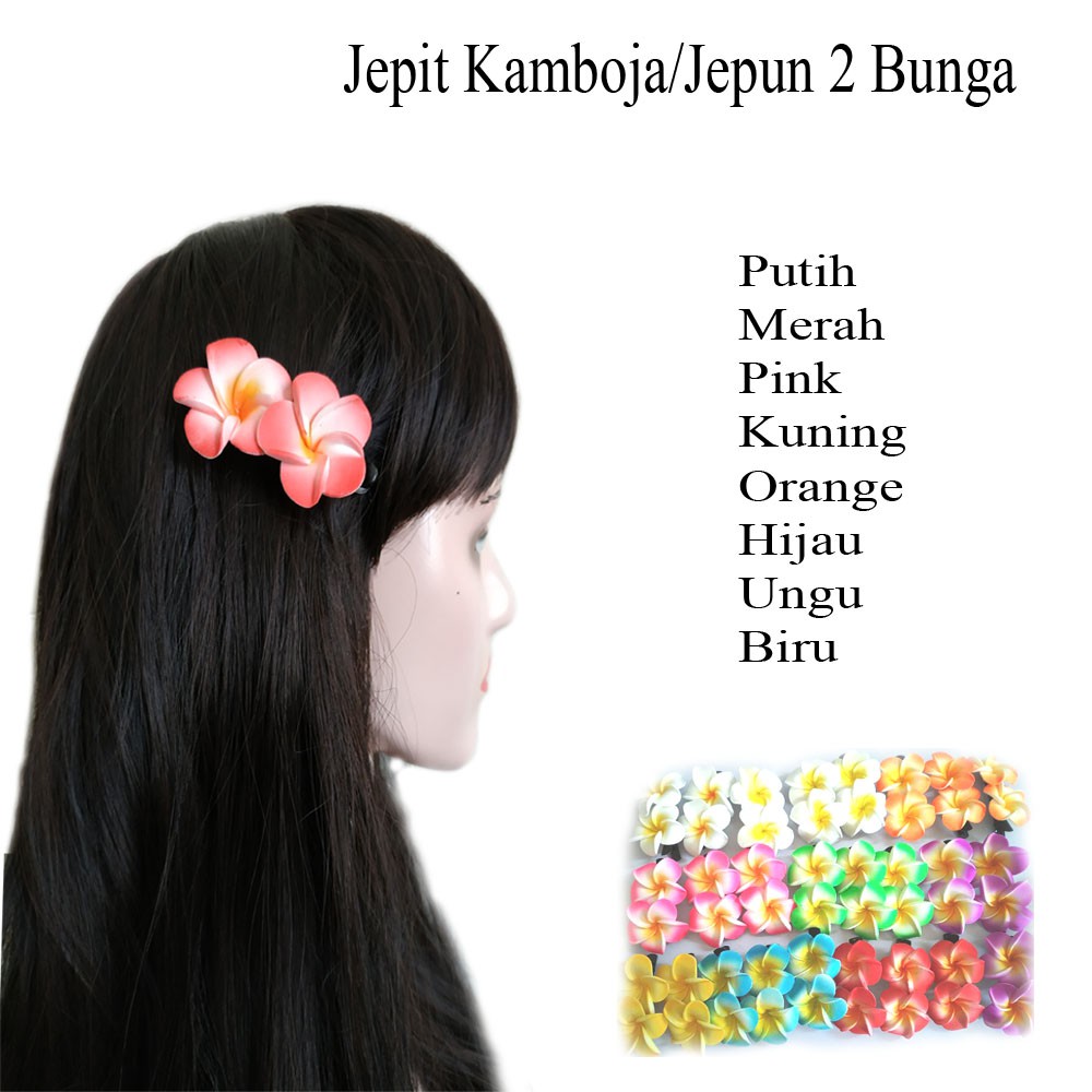 Jepit Rambut Bunga Kamboja Uk. XS - 2 Bunga | Aksesoris Rambut khas Bali