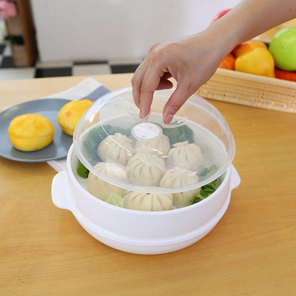 [Elegan] Microwave Steamer Cookware Peralatan PP Ramah Lingkungan Nasi Praktis Dengan Tutup Panci Kukus 1per2tingkat Memasak