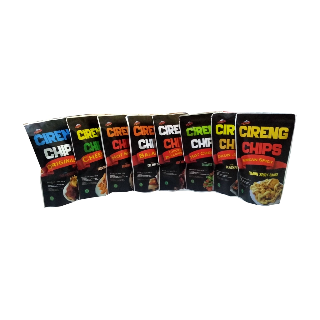 Keripik CIRENG CHIPS Kamsia - Rasa Pedas /Ori /Keju /Balado - Makanan Cemilan Khas Bandung