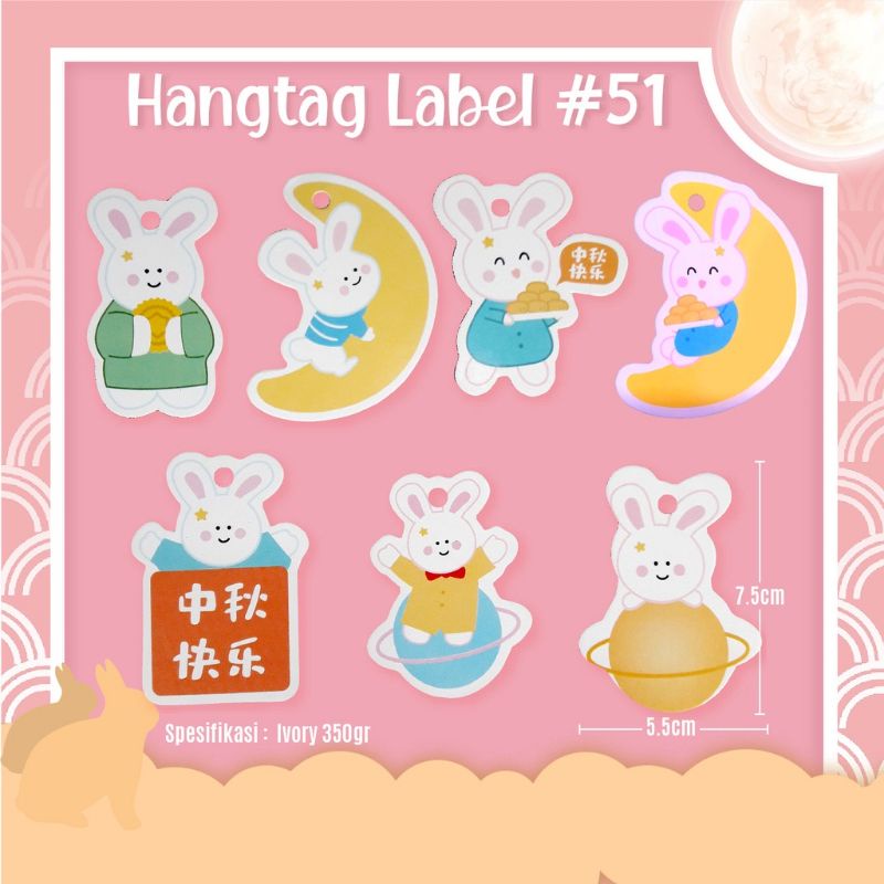 

(12pcs) hang tag kelinci mooncake /hangtag rabbit kue bulan/souvenir hampers