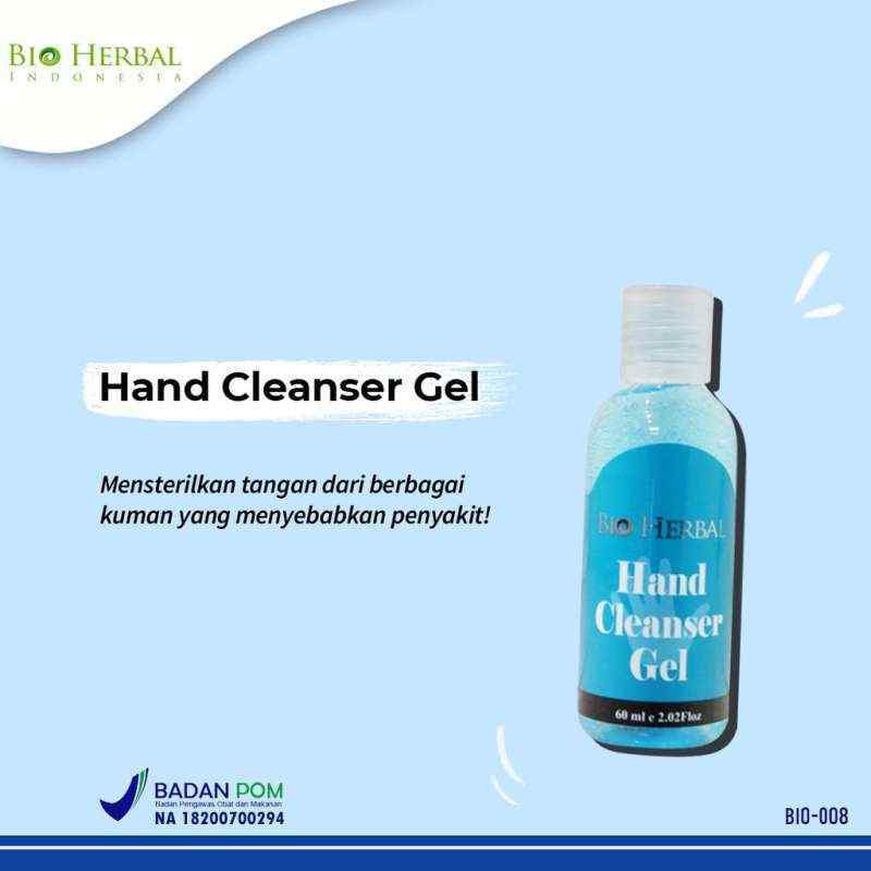 [ORI] 60 ML Hand Cleanser Gel Handsanitizer Bio Herbal dengan Alkohol 70%  dan Extract Aloe Vera