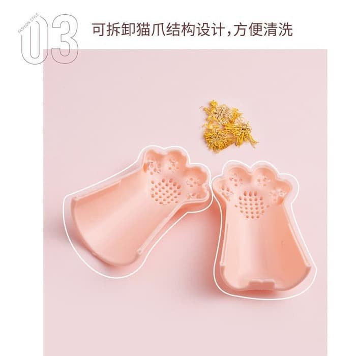 H264 Botol Minum Paw Cat 550ml Cute Claw Tea Infuser Kucing Lucu Unik / Botol Air Minum Sakura-4