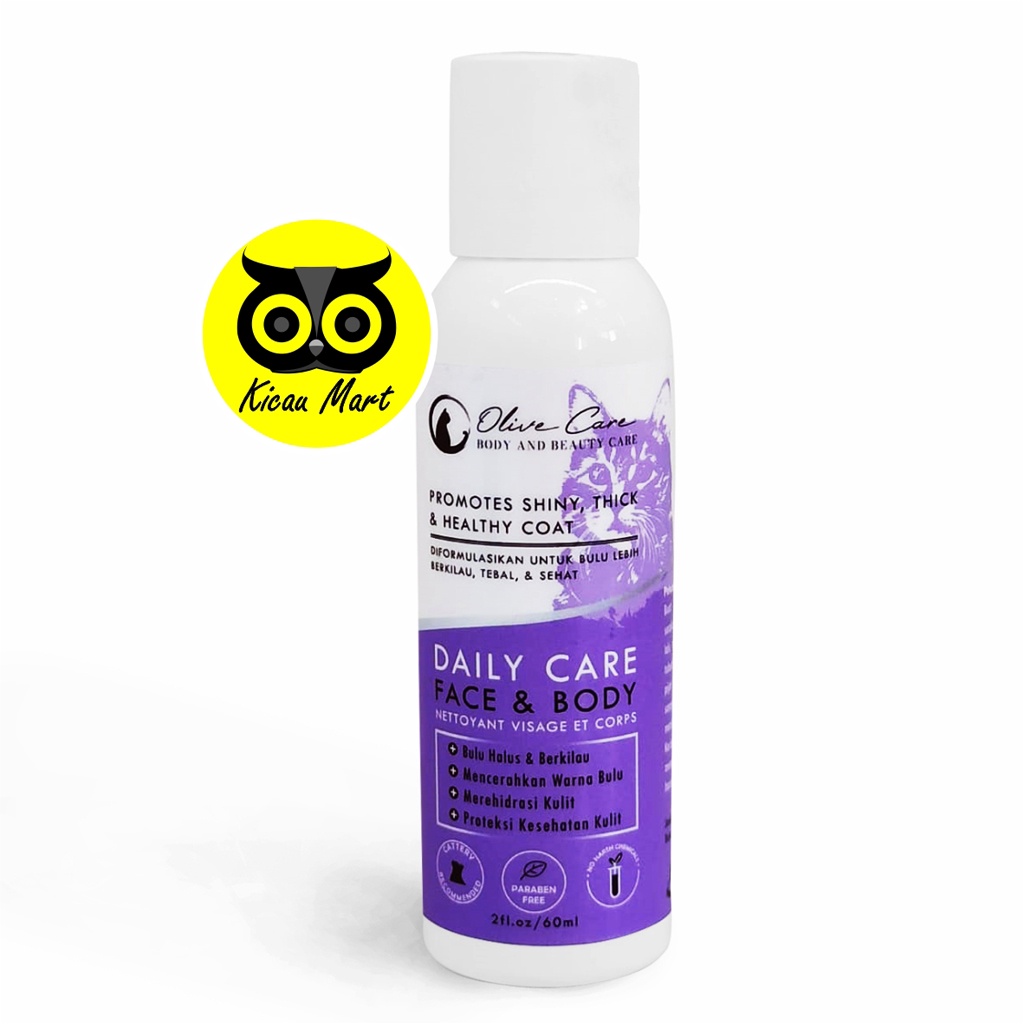 Shampo Sampo Kucing Olive Care Ungu Purple Daily Care Face And Body 60 Ml Pet Shampoo Grooming Kucing Kitten Anabul Anjing Sampo Anti Noda Pertumbuhan Bulu Cerah Halus Sehat