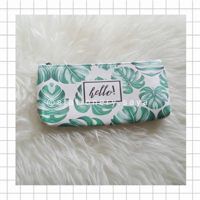 

[stationery.saya] Pencil case Daun Hijau Hello