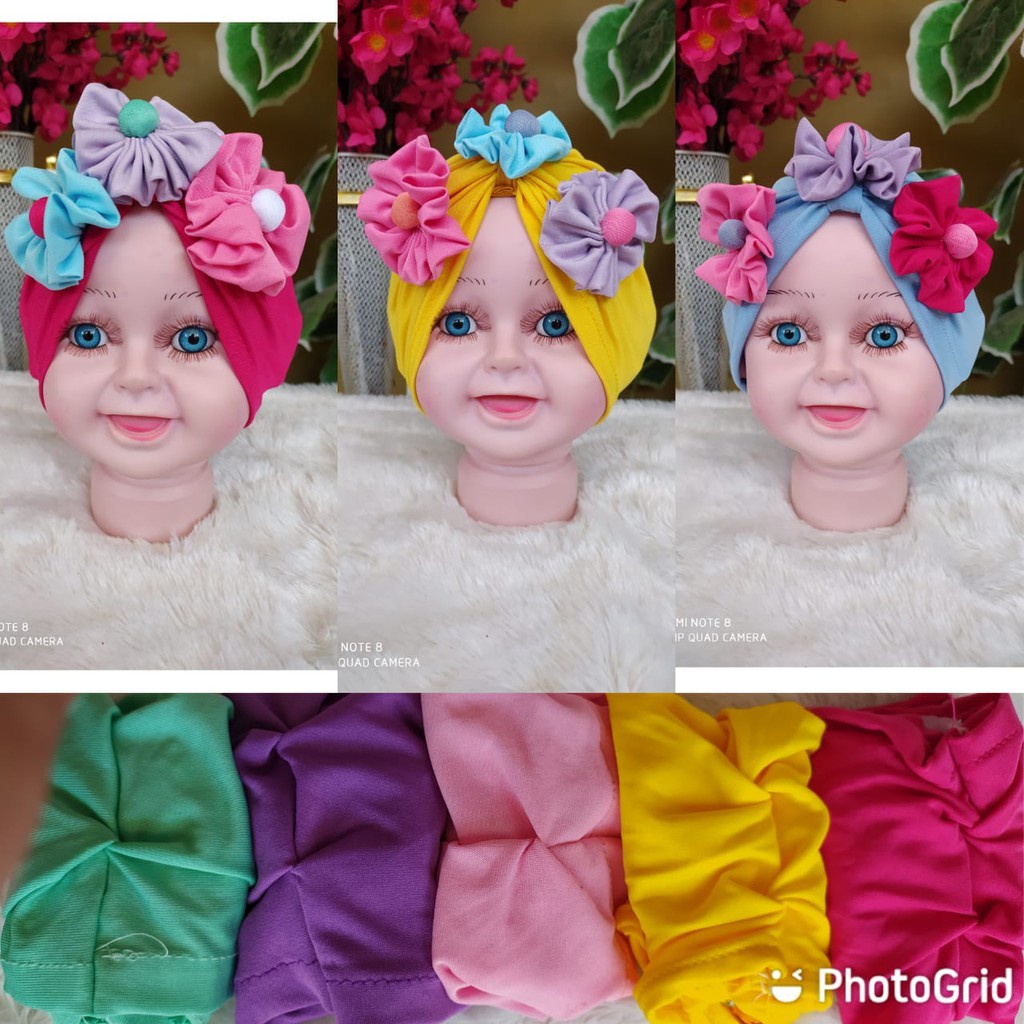 Turban Evi Lucu | Turban Bungga | Turban Anak | Turban Bayi | Alus Collection | Bisa C.O.D