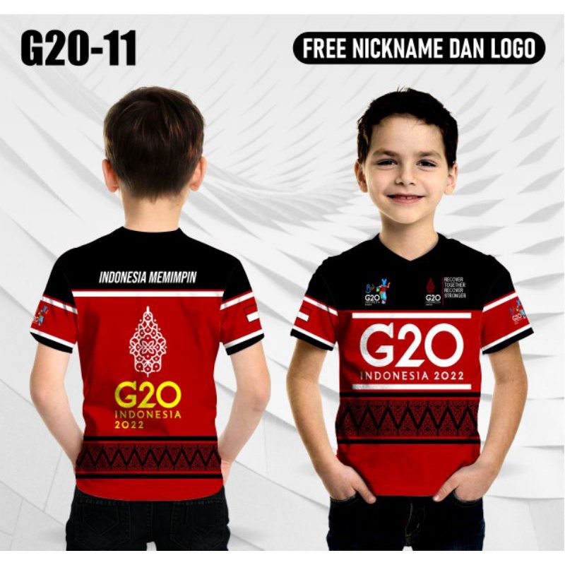 Jersey G20 Indonesa 2022 baju kaos anak G20 Indonesia memimpin