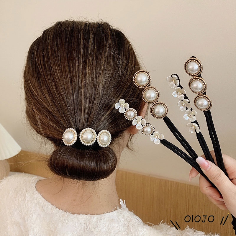 Ikat Rambut Korea Mutiara Bahan Karet Elastis Rambut Wanita - ol