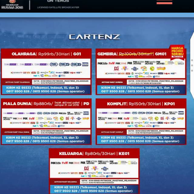 Paket olahraga ku band Kvision