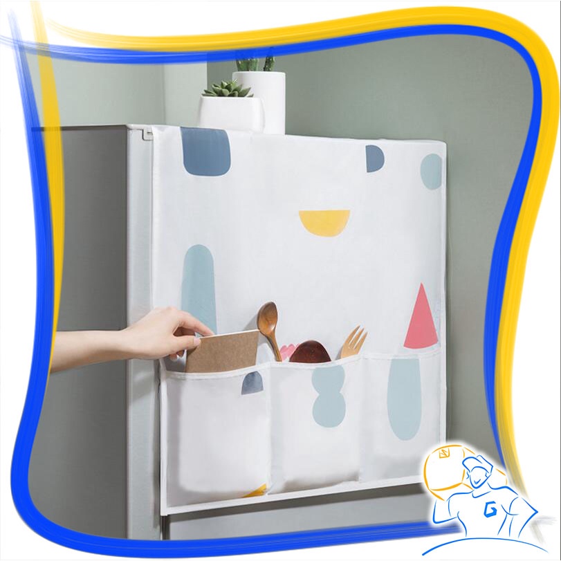 Taplak Kulkas Waterproof Anti Air Cover Alas Sarung Penutup Refrigerator Pelindung Kulkas Karaktet Waterproof