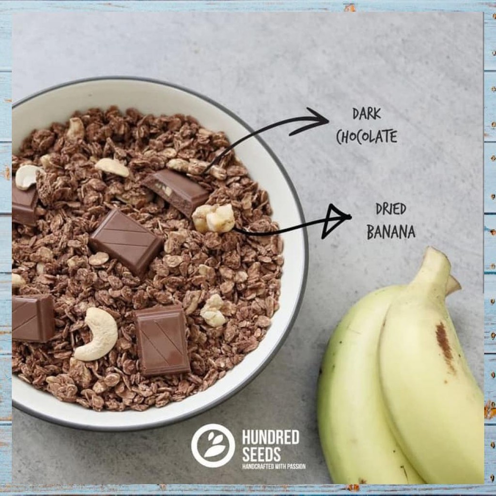 

GRANOLA CREATION 400GR - DARK CHOCOLATE & BANANA (READY STOCK
