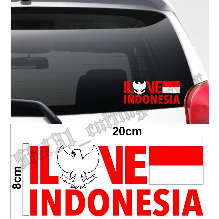 

Sticker cutting I love Indonesia, cutting love Indonesia