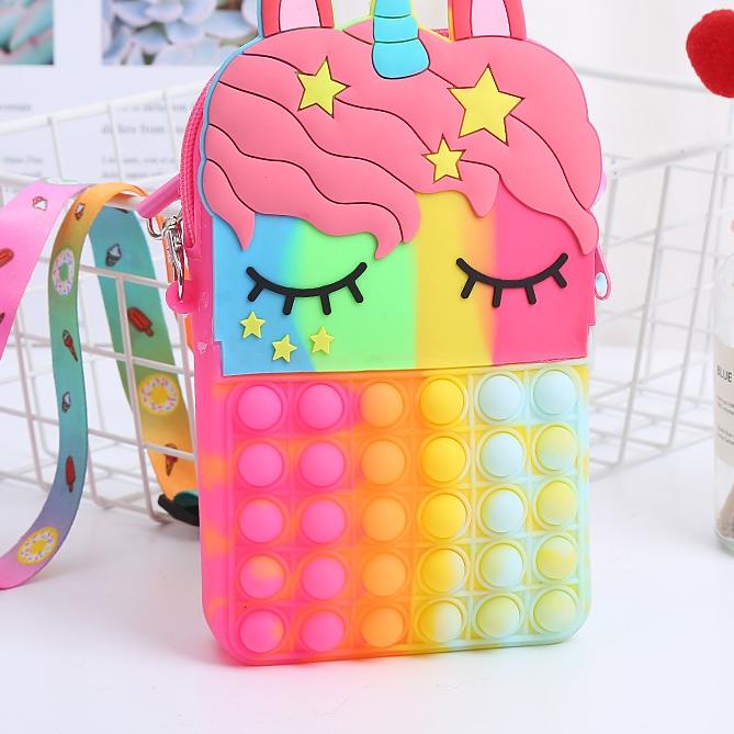 ✽ Tas Ransel Pop It Unicorn Anak-Anak Ukuran Besar (RANSEL) Fashion Bag Pop It Unicorn Bag ♠
