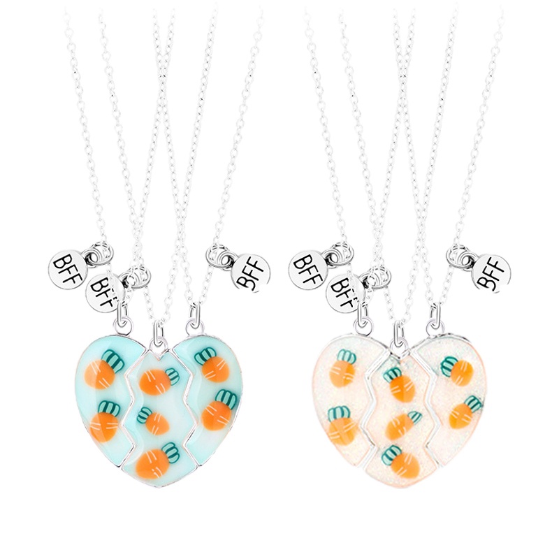 2pcs / Set Kalung Liontin Wortel Enamel Magnetik Untuk Pria Dan Wanita