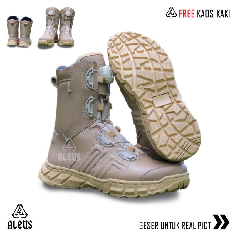 SEPATU PDL TALI PUTAR KREM GURUN 041 aleus