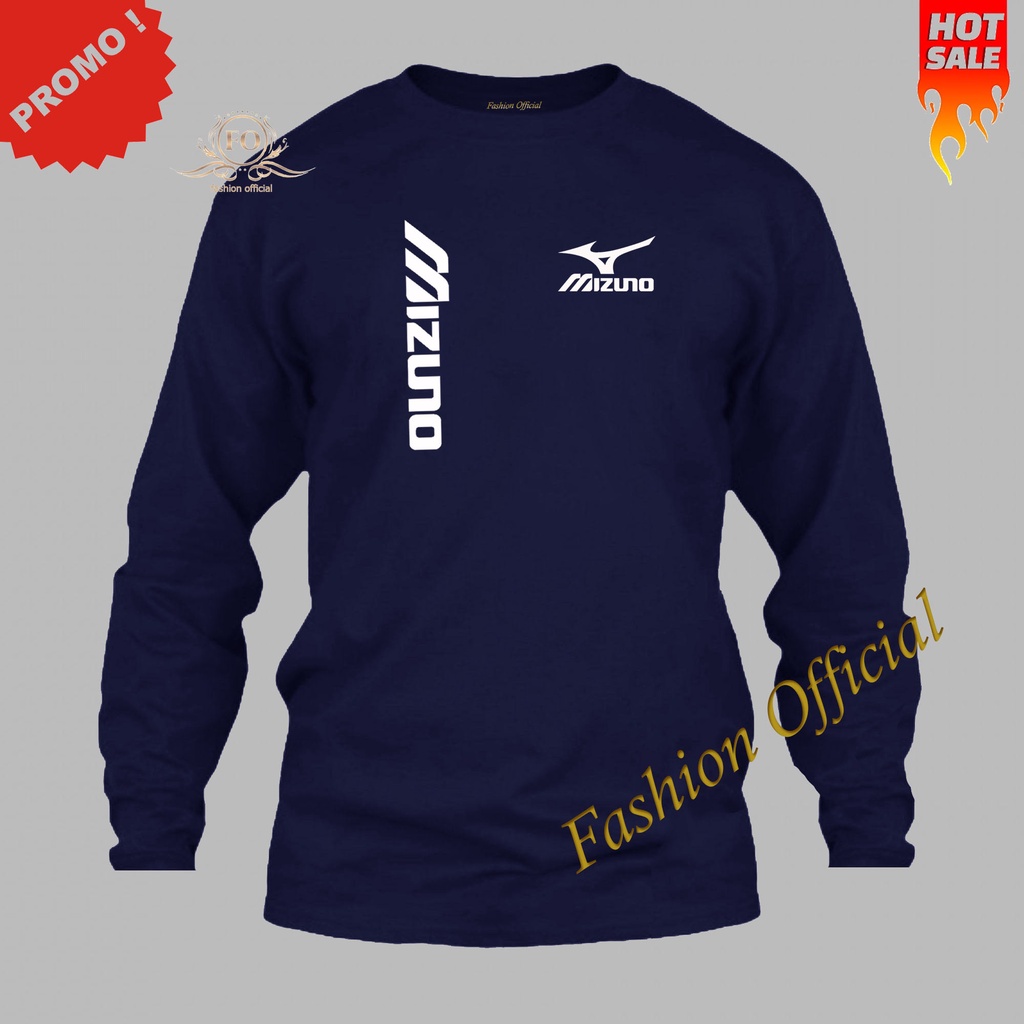 Promo!!! Kaos Distro Mizuno Kiri Kanan / Kaos Distro Premium LEA Lengan Panjang - Putih