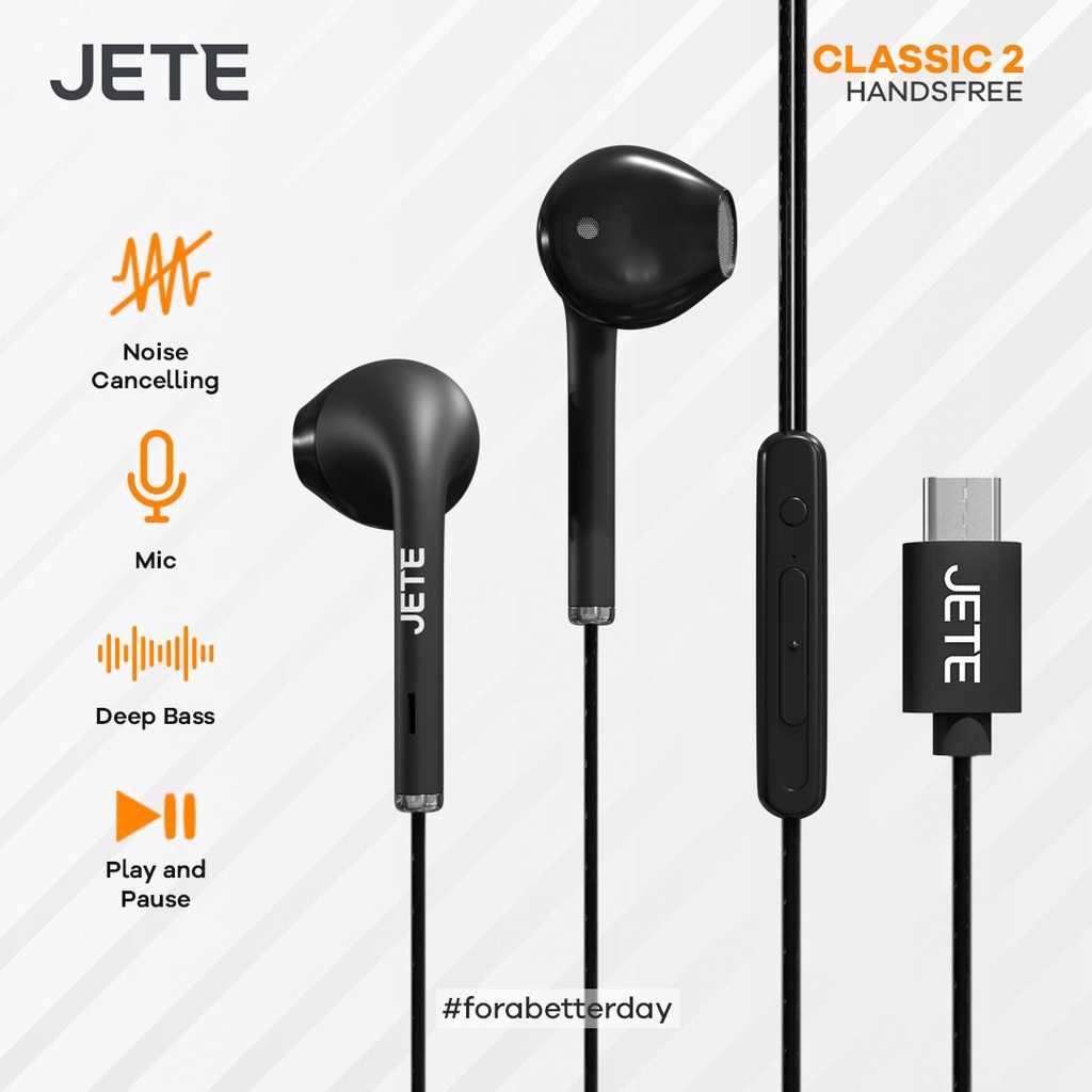 Headset Earphone Type C JETE Classic 2 - Garansi 2 Tahun Rusak Tukar Baru