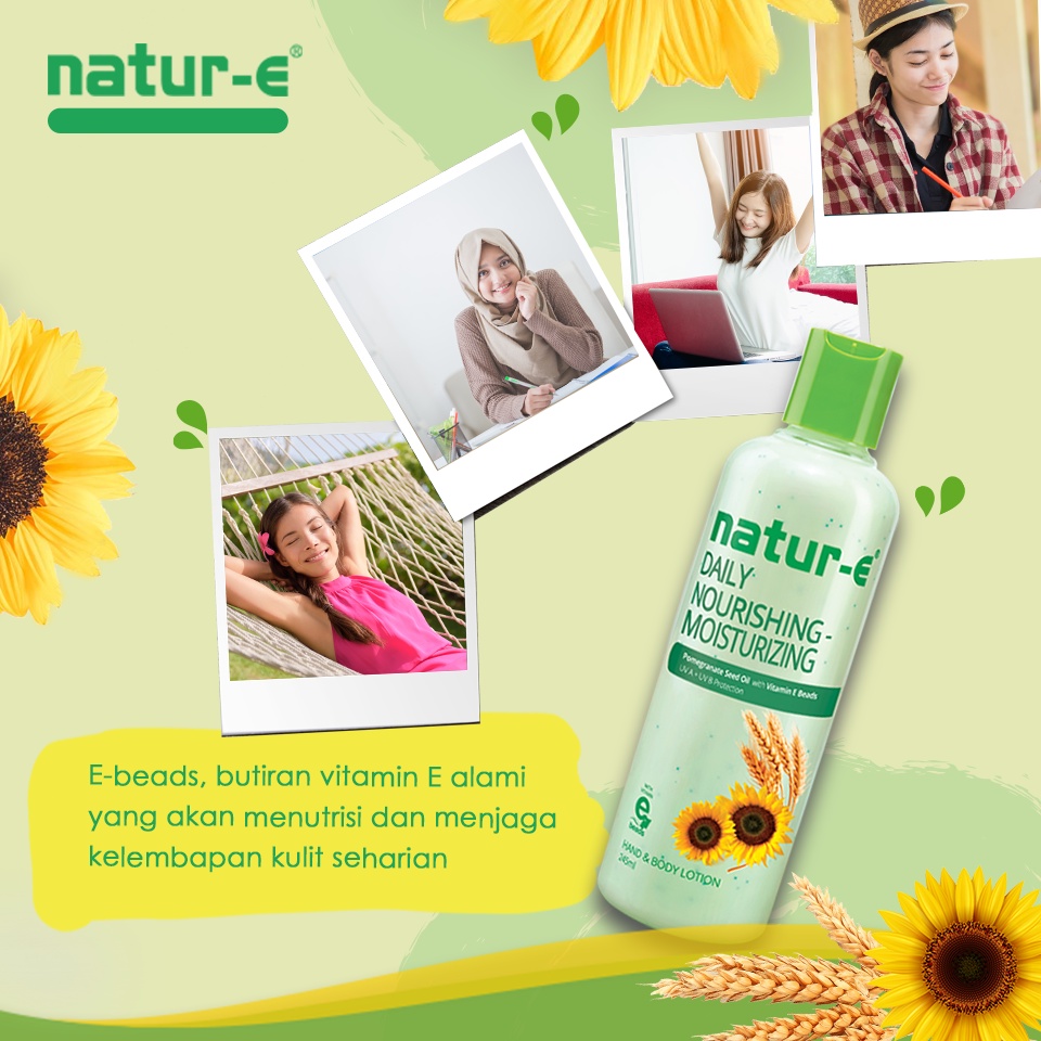 [BPOM] Natur-E Daily Nourishing Moisturizing Hand Body Lotion 245ml (Hijau) / Natur E HBL / MY MOM