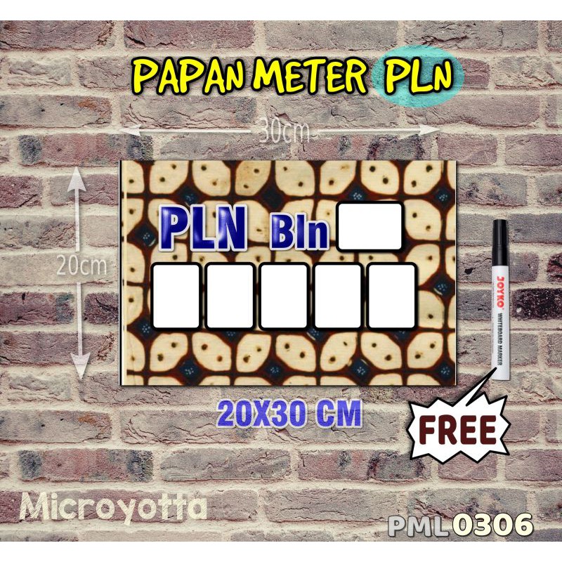 

Microyotta Papan Meter Listrik PLN PAM motif Unik - Batik 06