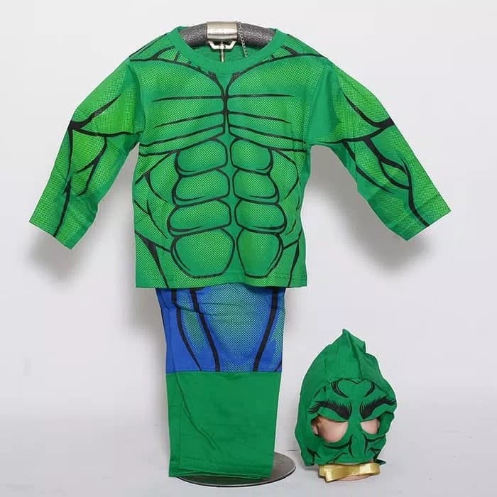 Baju Kostum Anak Hulk II Superhero Setelan Panjang Karakter Avengers