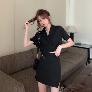 Setelan Blus Crop Top Lengan Panjang celana  Pendek Untuk  