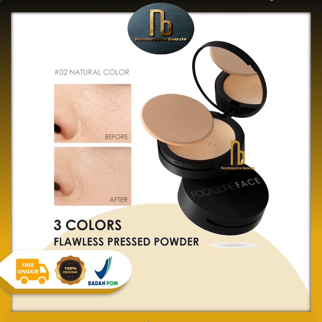 FOCALLURE Oil - Control Pressed Powder FA16 - Matte Bedak Padat