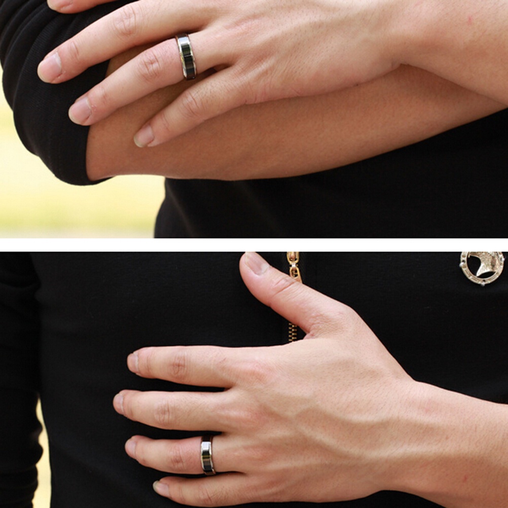 # Kaos T-Shirt Wanita Lengan Pendek Motif Print #Cincin Titanium Steel 16-22 Warna Hitam Untuk Pria / Wanita