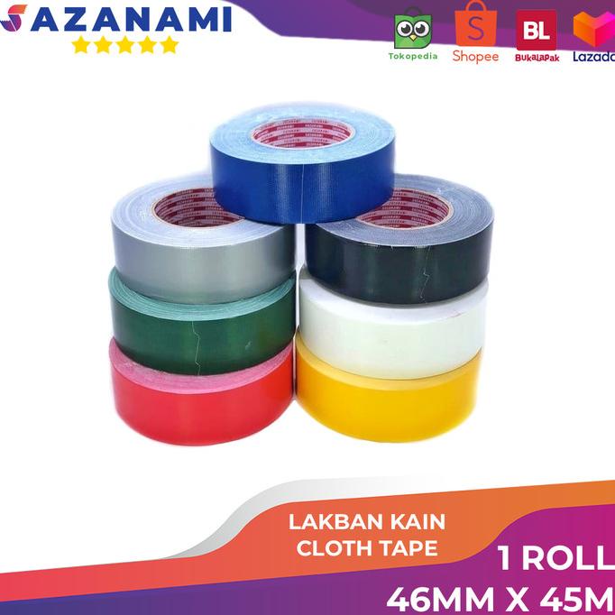 

lakban kain Hitam 2" Inch x 45m Sazanami Cloth Tape Warna 48mm Jumbo