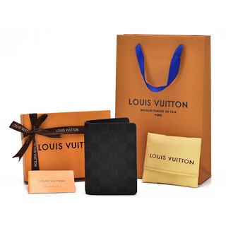 Sarung Paspor Louis Vuitton Damier Infini Leather Hitam 