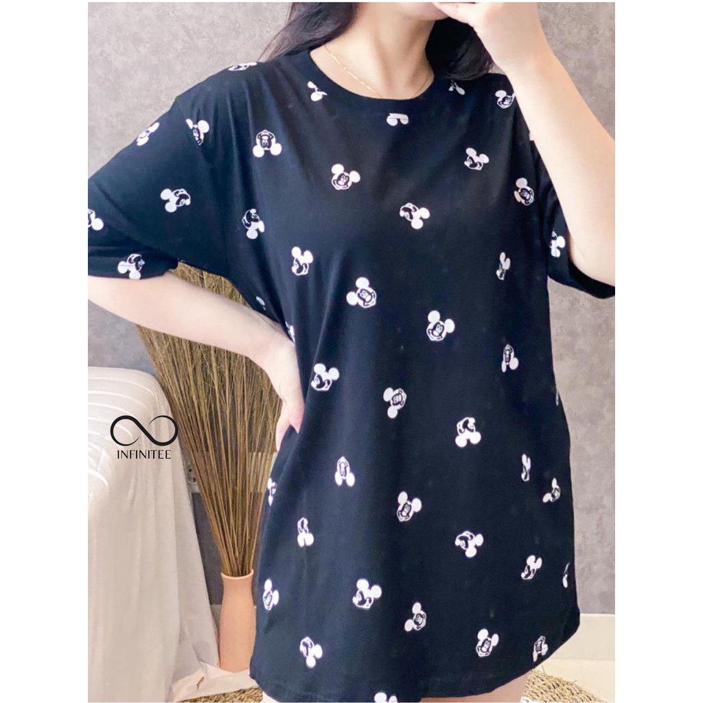 Baju Wanita Oversize Bahan Katun Combed 30s Atasan Wanita Kekinian Motif Full Print