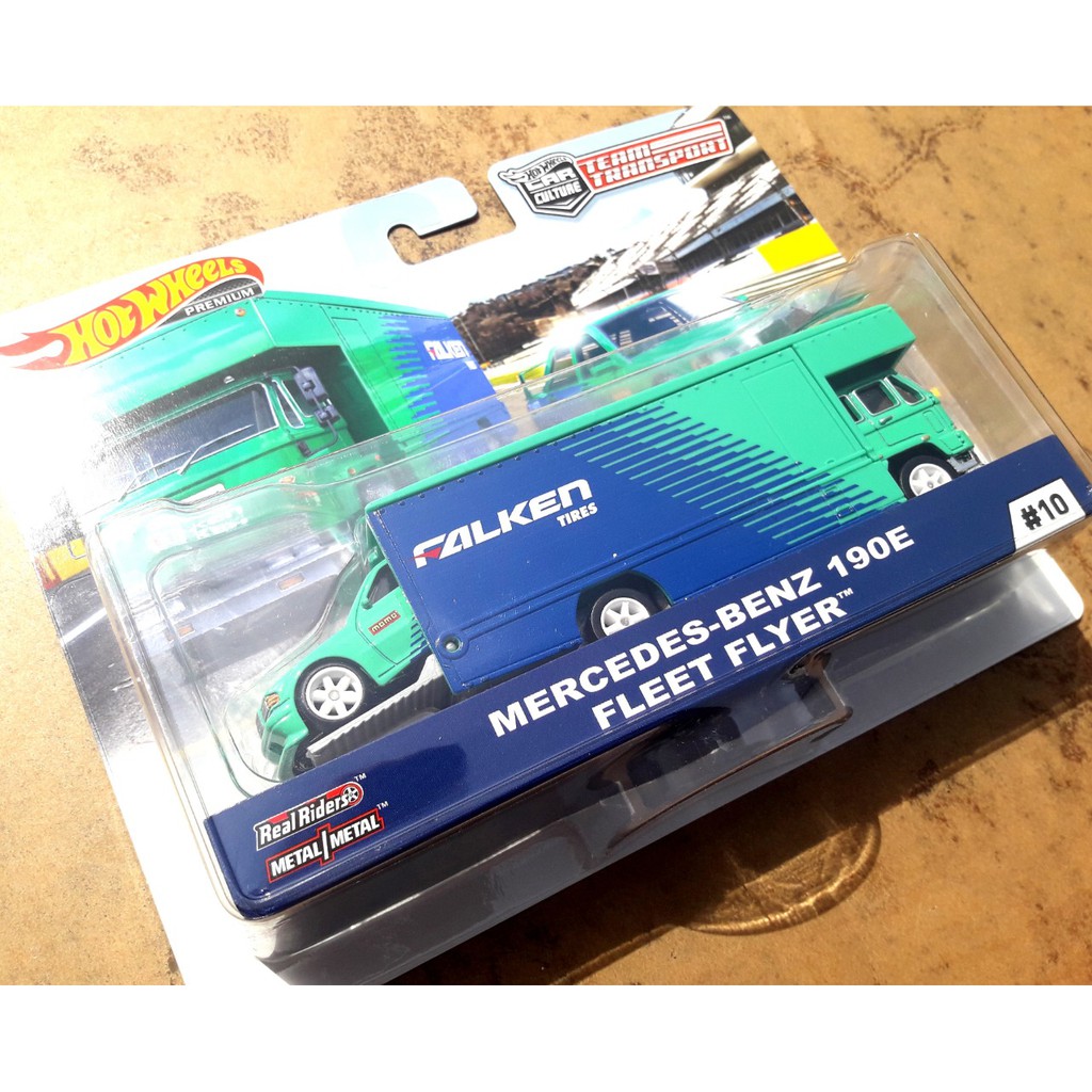 HOTWHEELS TEAM TRANSPORT D - MERCEDES-BENZ 190E FLEET FLYER FALKEN