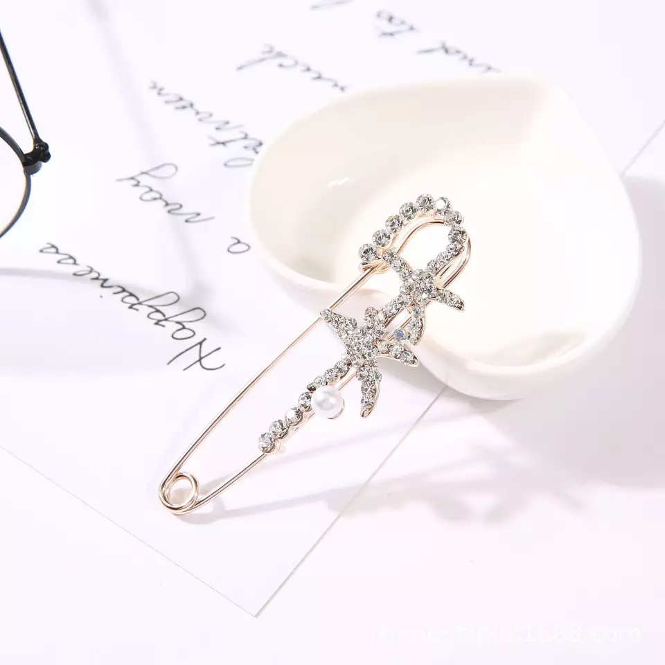 Ins Kepribadian Shiny Bros Berlian Imitasi Rusa Merak Bros Mutiara Unisex Bros Aksesoris indah-47#