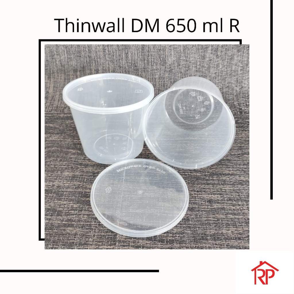( ISI 25 PCS ) THINWALL DM UK 650 ML TYPE R - CUP 650 ML - FOOD CONTAINER 650 ML - CUP PLASTIK 650ML