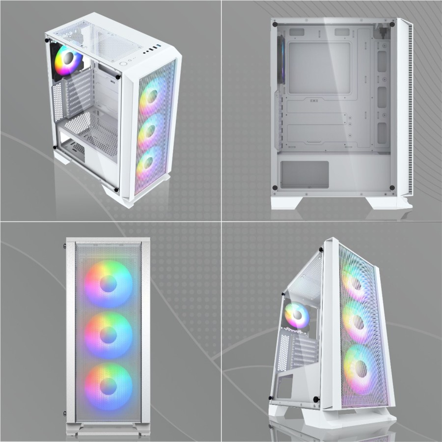 Gaming Case Infinity Nebula V4 White - Tempered Glass - ATX PC Casing