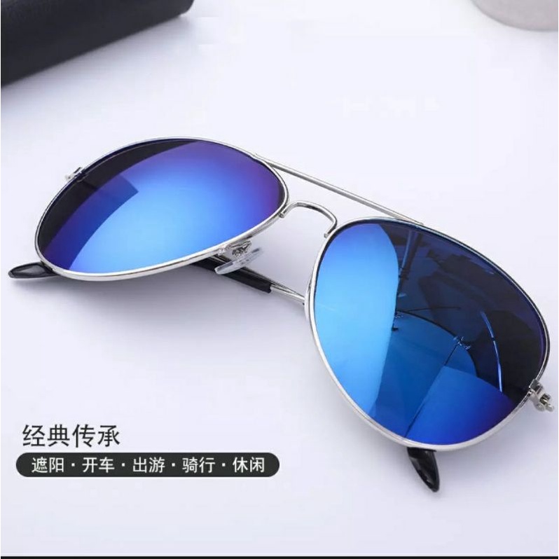 KACAMATA HITAM KACAMATA AVIATOR Fashion Pria Dan Wanita Unisex Bahan Metal Kaca mata Matahari Import