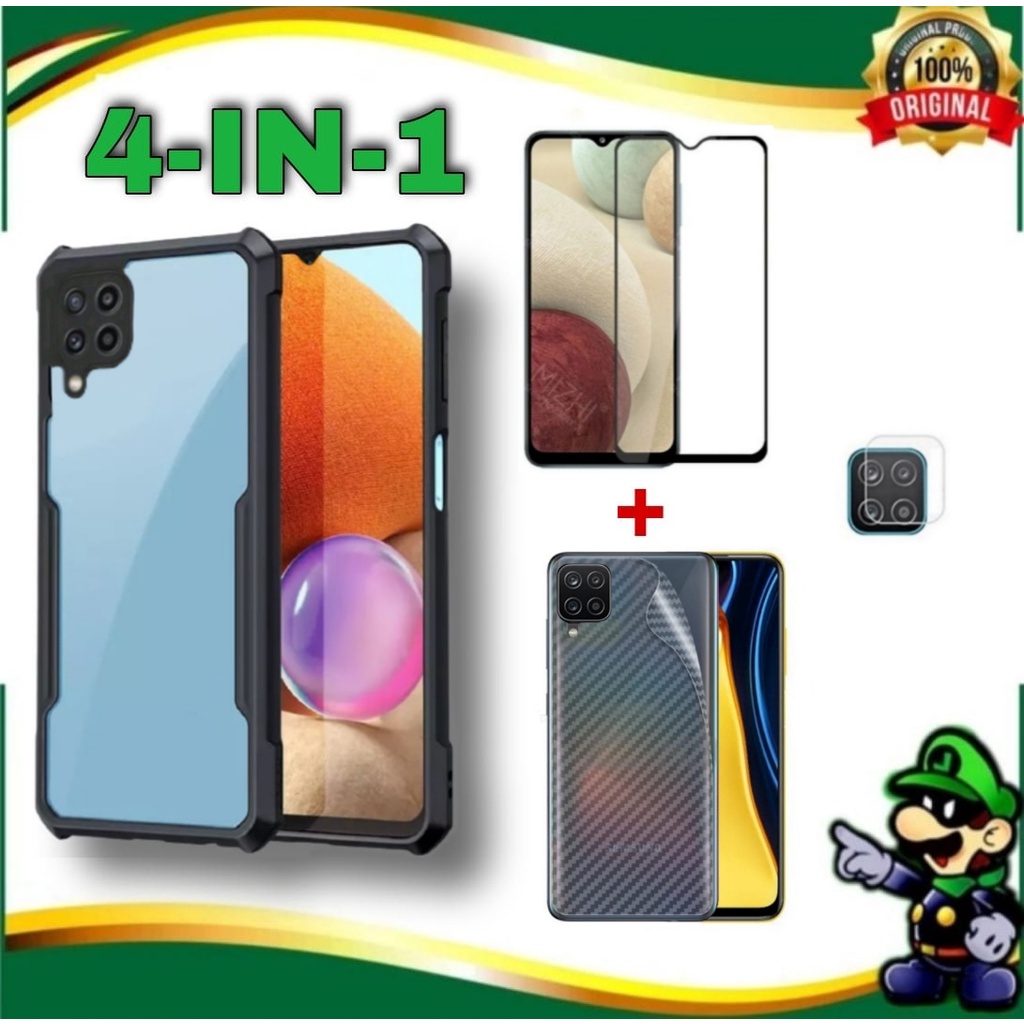 Case Transparan SAMSUNG GALAXY A12 / M12 Softcase Ultra Slim Shockproof New Casing + Tempered Glass 