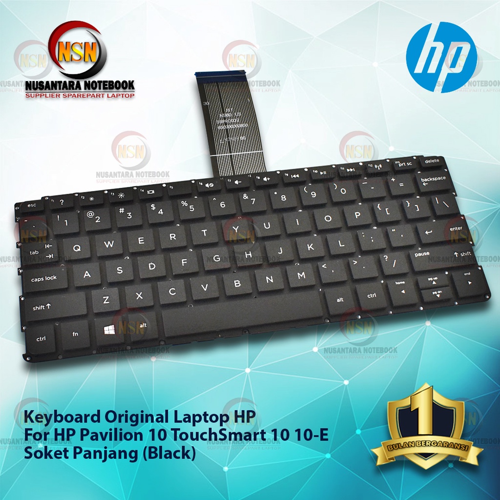 Keyboard Laptop HP Pavilion 10 Kabel Soket Panjang - Black