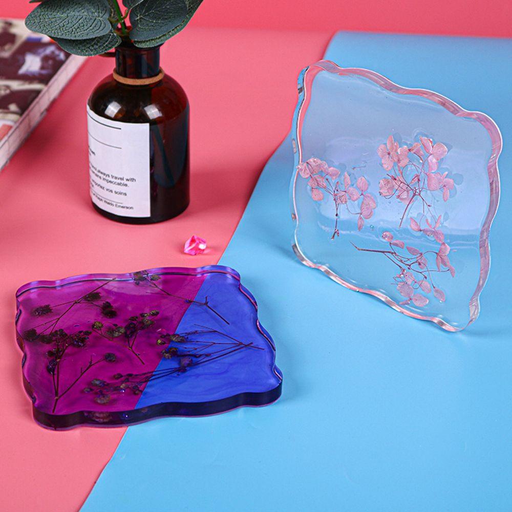 [Elegan] Coaster Cetakan DIY Untuk Epoxy Resin UV Resin Persegi Cetakan Silikon