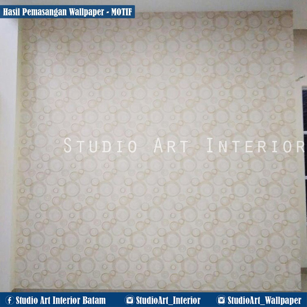 Wallpaper Dinding Bulat Putih Cream