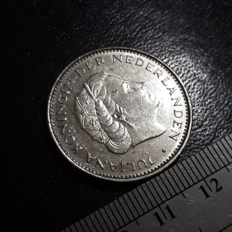 Koin Kuno Koleksi Asing : Belanda ( Netherlands ) - 2.5 Gulden 1969 COCK Privy Mark