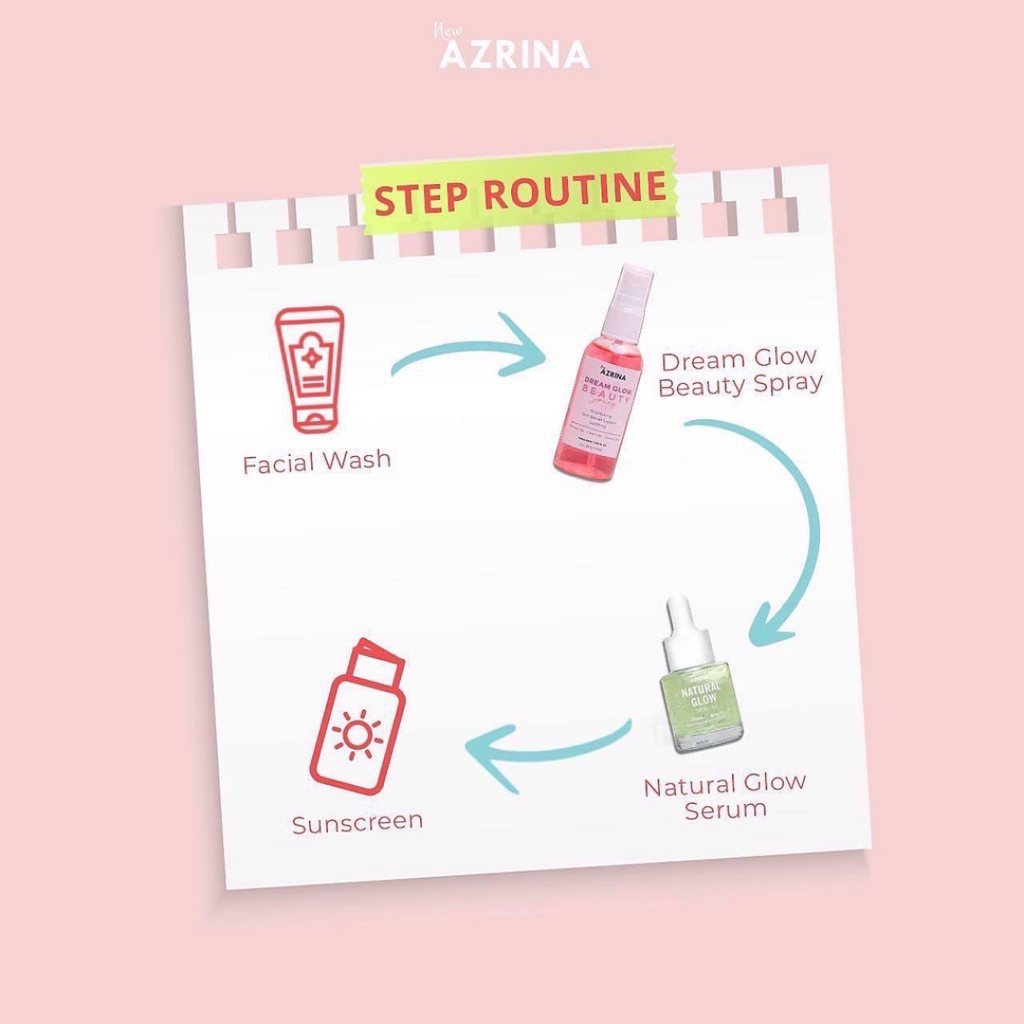 [ Agen Resmi ] Azrina Dream Glow Beauty Spray | Toner Essence Pencerah Kulit Azrina Original BPOM