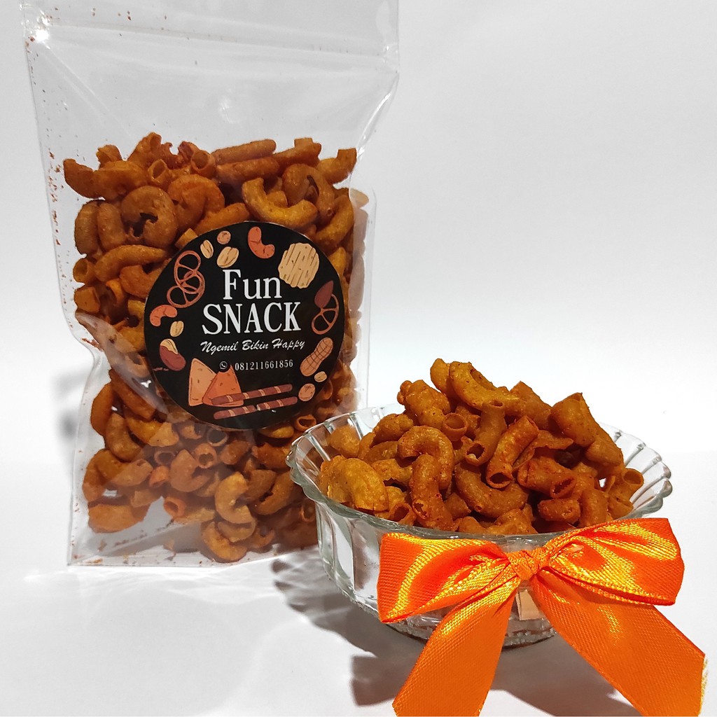 

[FUN SNACK] Makaroni Bantet Balado 150gr/ Snack Cemilan / Camilan Enak Gurih