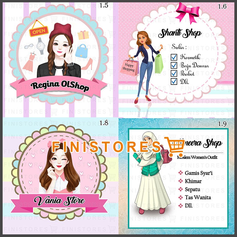 Logo Olshop Cantik Murah Hanya Desain Tanpa Cetak Shopee Indonesia