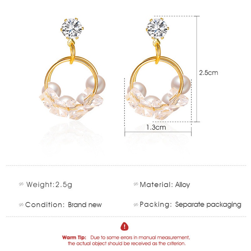 Fancyqube Anting Berlian Mutiara Gaya Korea Untuk Aksesoris Perhiasan