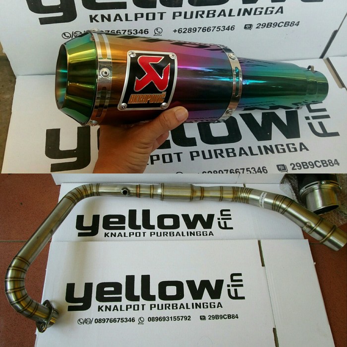 Knalpot Akrapovic lorenzo rainbow fullsystem untuk Ninja RR Mono